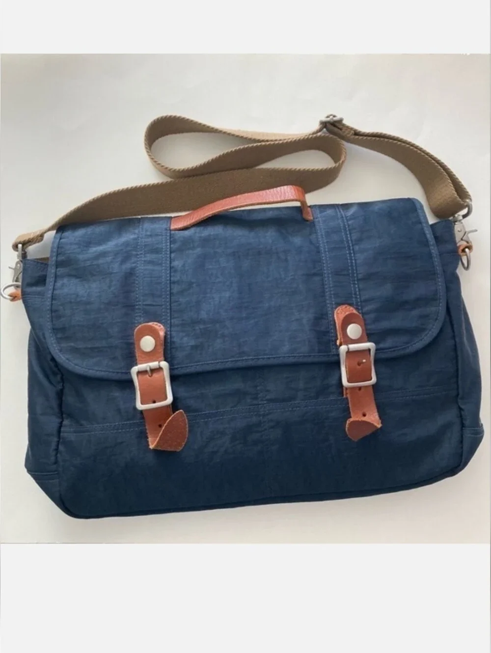J. Crew Messenger Bag Hardwick Blue Brown